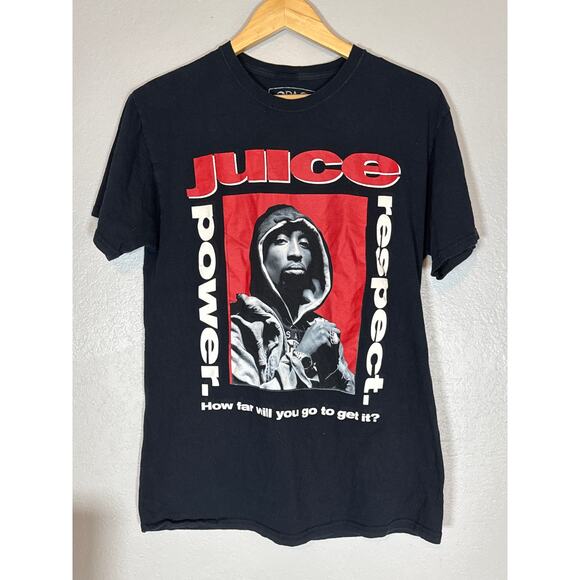 2Pac Tupac Juice Respect Power RARE Graphic Tee Shirt Unisex Mens Medium Hip Hop - Picture 1 of 4